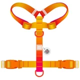 Collar WAUDOG Nylon Recycled - Шлея анатомічна H-подібна градієнт з QR-паспортом для собак; L (2,5х51-85х60-85 см) (Помаранчевий)
