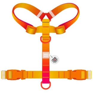 Collar WAUDOG Nylon Recycled - Шлея анатомическая H-подобная градиент с QR-паспортом для собак; М (2х38-60х45-60 см) (Оранжевый)