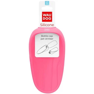 Collar WAUDOG Silicone - Поилка-насадка на бутылку для домашних животных; 16,5х9 см (Ярко-розовый)