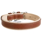 Collar WAUDOG Soft - Ошейник кожаный двойной с QR паспортом для собак; XXL (3,5х57-71 см) (Коричневый)