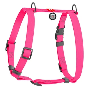 Collar WAUDOG Waterproof - Шлея водостійка анатомічна з QR-паспортом для собак; М/2х40-66х50-80 см (Яскраво-рожевий)