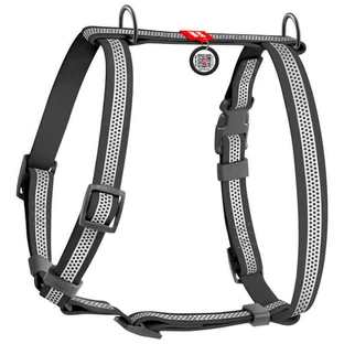 Collar WAUDOG Waterproof - Шлея водостійка світловідбивна анатомічна з QR-паспортом для собак; М/2х40-66х50-80 см (Сірий)