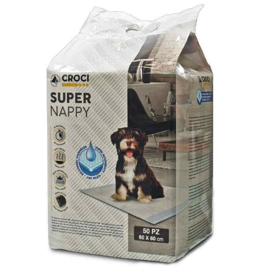 Croci (Крочи) Super Nappy - Одноразовые гигиенические пеленки для собак и котов; 60x60 см / 50 шт.: цены и характеристики