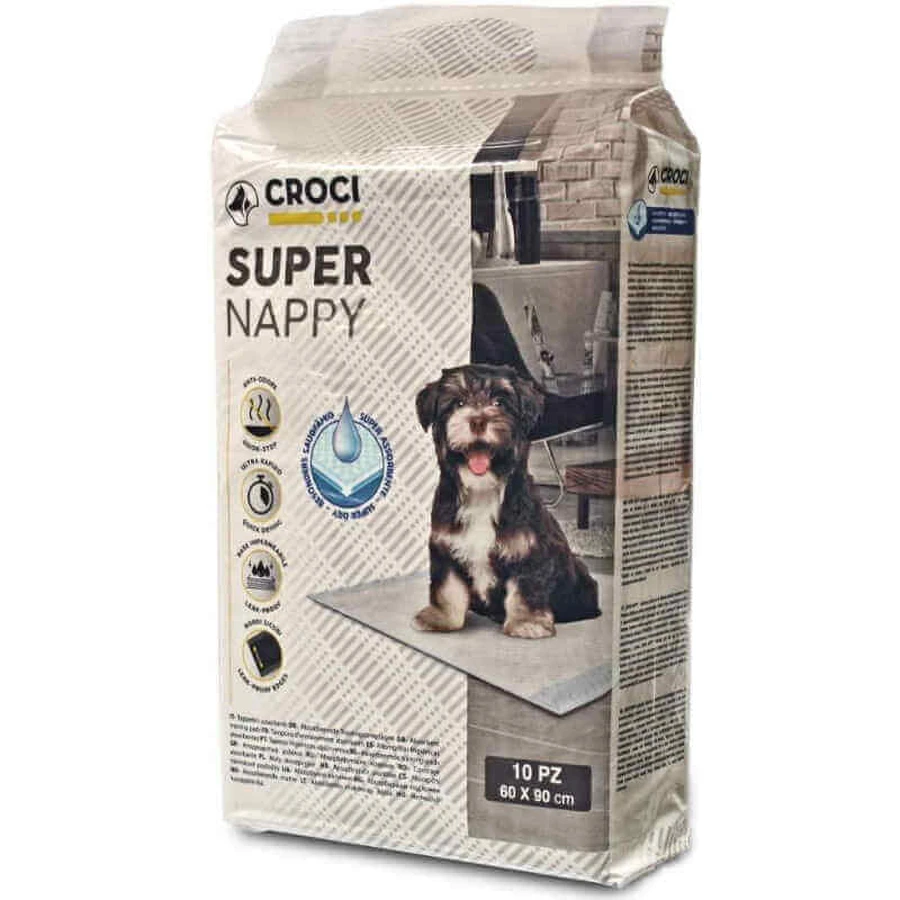 Croci (Крочі) Super Nappy - Одноразові гігієнічні пелюшки для собак та котів; 90х60 см / 10 шт.: ціни та характеристики