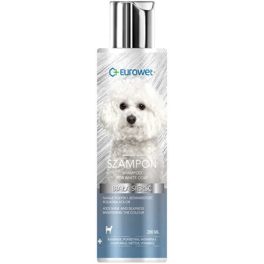 Eurowet (Євровет) For White Coat Shampoo - Шампунь з ромашкою, кропивою та вітаміном-Е для собак із білою шерстю; 200 мл: ціни та характеристики