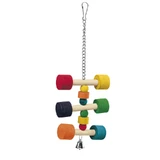Ferplast (Ферпласт) Parrot 3 Perch Toy - Деревянная игрушка для попугаев; 11,5x11,5x31 см