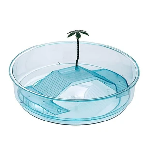 Ferplast (Ферпласт) Turtle Bowl Oasi - Круглий пластиковий акваріум для черепах; d34,5x9,5 см