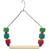 Ferplast (Ферпласт) Wooden Swing/Beads - Дерев'яна гойдалка з іграшками для папуг, канарок і екзотичних птахів; 12,5x17,5 см