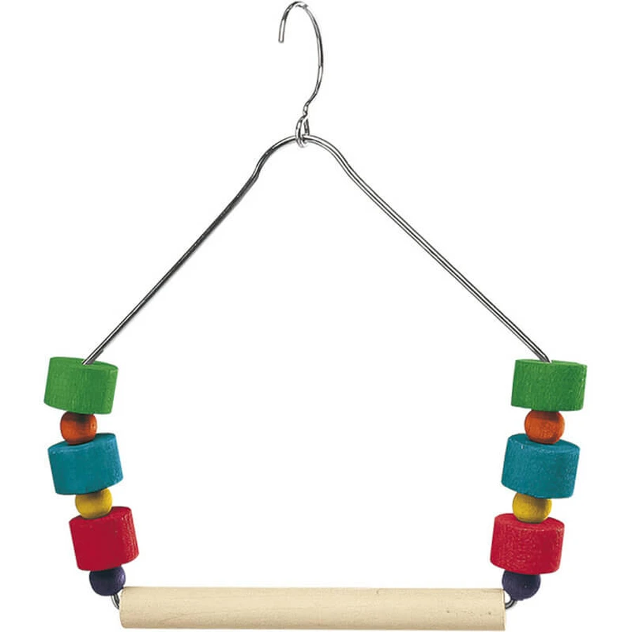 Ferplast (Ферпласт) Wooden Swing/Beads - Деревянная качеля с игрушками для попугаев, канареек и экзотических птиц; 12,5x17,5 см: цены и характеристики