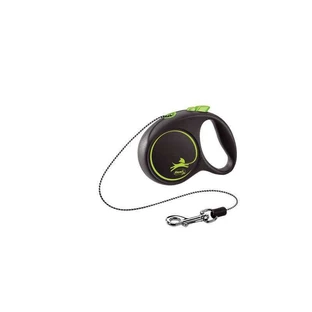 Flexi (Флексі) Black Design XS - Повідець-рулетка для собак карликових і дрібних порід, трос (3 ​​м, до 8 кг); XS (Зелений)