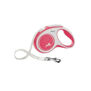 Flexi (Флекси) New Comfort S - Поводок-рулетка для собак, лента (5 м, до 15 кг); S (Красный / Серый)