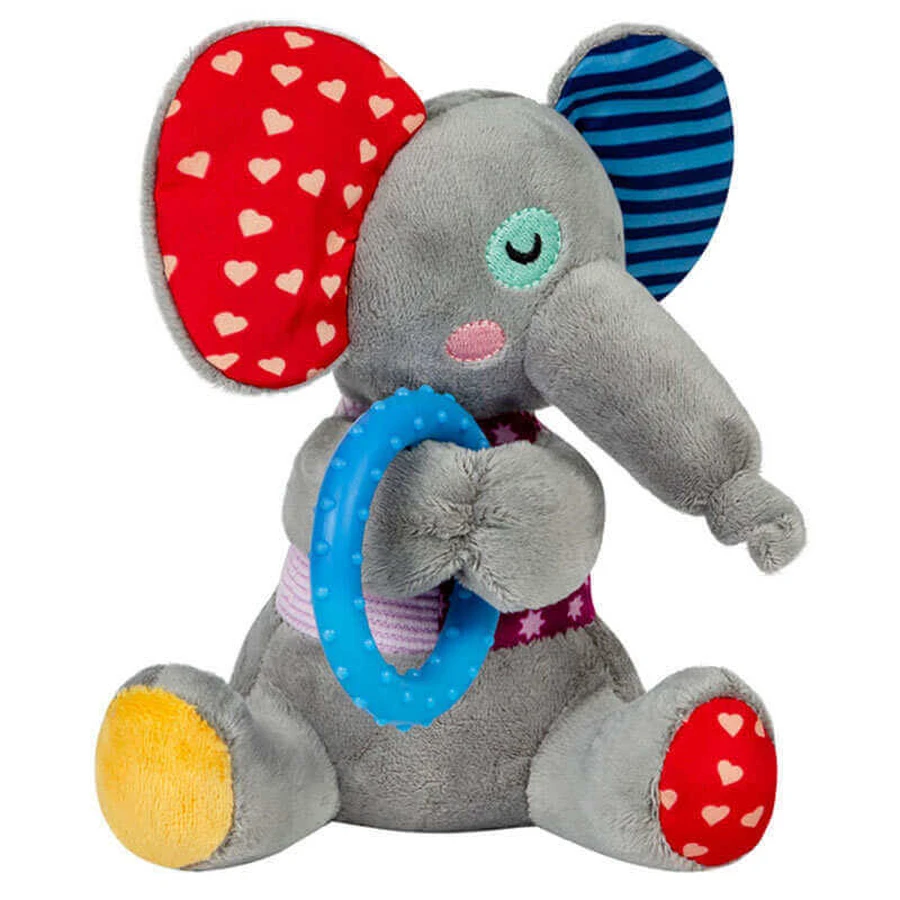 GiGwi Plush Friendz – Іграшка Слоненя з кільцем та пискавкою для цуценят; 19х13 см: ціни та характеристики