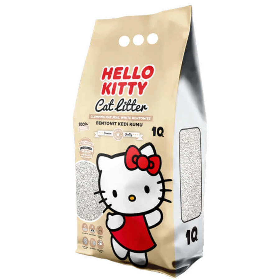 Hello Kitty (Хелоу Китти) Cat Litter Natural - Белый бентонитовый наполнитель для кошачьего туалета без ароматизаторов; 10 л / 8,5 кг: цены и характеристики