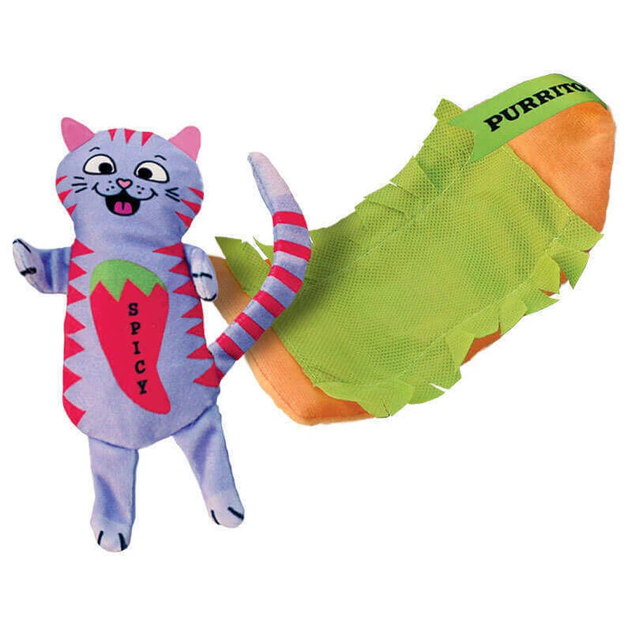 KONG (Конг) Pull-A-Partz Purrito - Інтерактивна м'яка іграшка Пуріто для котів; 19х9х3 см: ціни та характеристики
