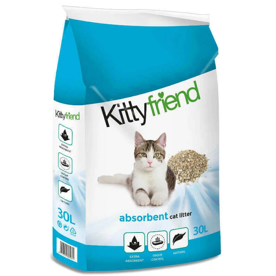 Kittyfriend (Киттифренд) Antibacterial Cat Litter – Минеральный впитывающий наполнитель для кошачьего туалета; 30 л / 20 кг: цены и характеристики