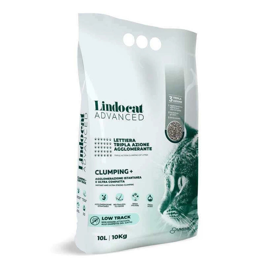 Lindocat (Линдокет) Advanced Clumping+ Low Track - Бентонітовий наповнювач з великими гранулами для котячого туалету; 10 л: ціни та характеристики