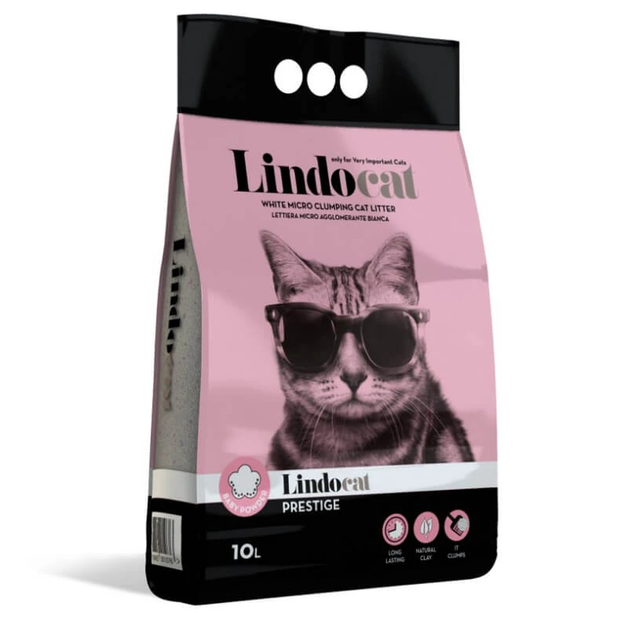 Lindocat (Ліндокет) Prestige Baby Powder - Бентонітовий наповнювач для котячого туалету з ароматом дитячої присипки; 10 л: ціни та характеристики