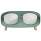 M-Pets (М-Петс) Altitude Double Raised Pet Bowl - Миска двойная на подставке для котов и собак; 2х450 мл (Зеленый)