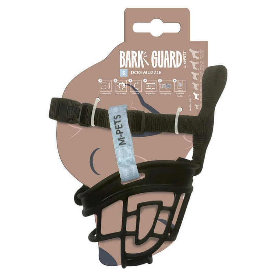 M-Pets (М-Петс) Bark Guard Dog Muzzle - Намордник регулируемый для защиты от лая собак; S (Черный / Синий): цены и характеристики