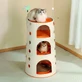 M-Pets (М-Петс) Burana Eco Cat Tower - Игровой трехэтажный комплекс с домиками и когтеточкой для котов; 49,5x49,5x88 см (Бежевый)