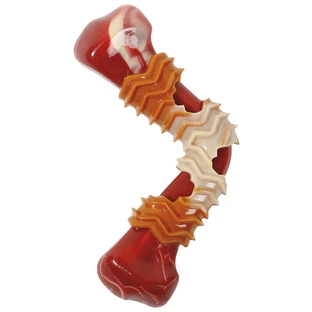 M-Pets (М-Петс) Carnivore Boomerang Bone - Іграшка Кістка-бумеранг з ароматом бекона для собак; 17,8x9,3х4,1 см (Червоний)