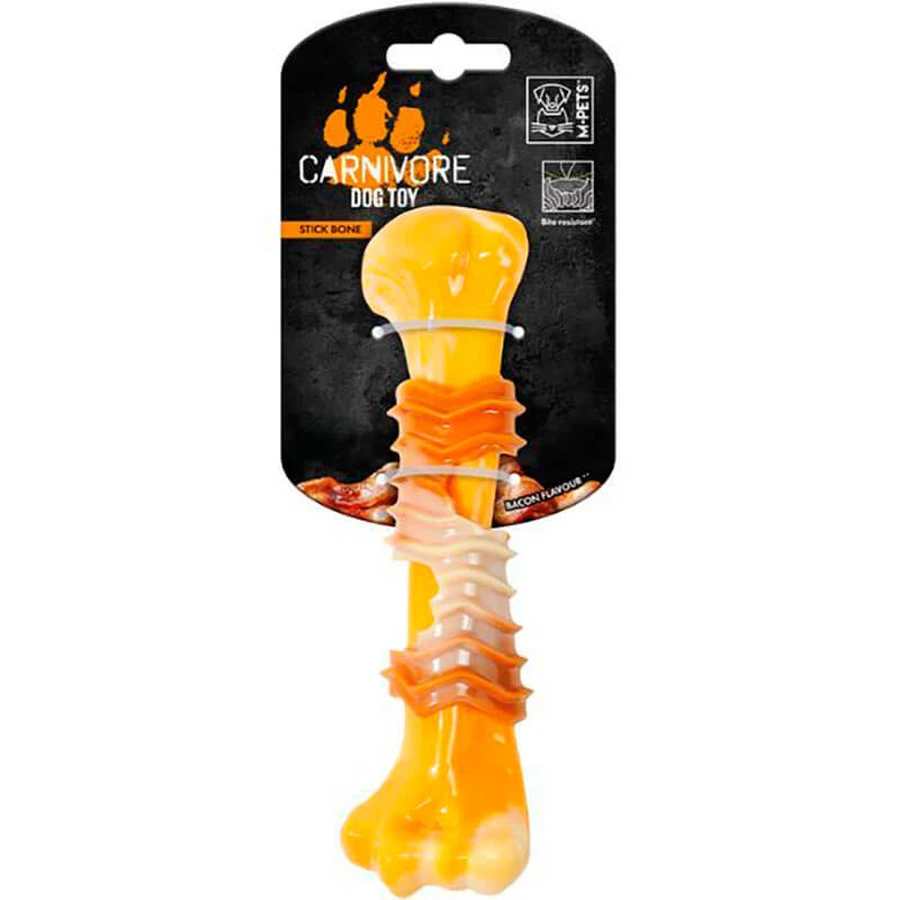 M-Pets (М-Петс) Carnivore Stick Bone - Іграшка Кістка-паличка з ароматом бекона для собак; 17,8x4,9х4 см (Помаранчевий): ціни та характеристики