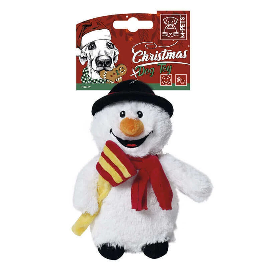M-Pets (М-Петс) Christmas Dog Toy Holly - Игрушка с пищалкой Снеговик для собак; 20х10х7 см: цены и характеристики