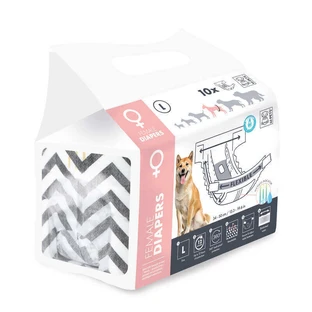 M-Pets (М-Петс) Diapers-Female Dog - Подгузники гигиенические для собак-девочек; L / 34х50 см