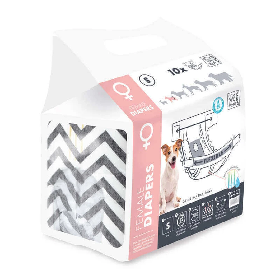 M-Pets (М-Петс) Diapers-Female Dog - Підгузки гігієнічні для собак-дівчаток; S / 26х42 см: ціни та характеристики