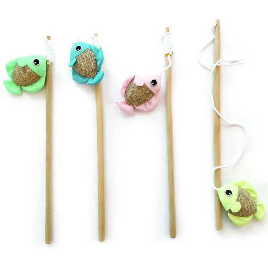 M-Pets (М-Петс) Fish Cat Wand - Игрушка-дразнилка рыбка, светящаяся в темноте для котов; 35 см (Цвета в ассортименте): цены и характеристики