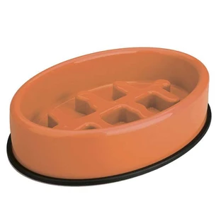 M-Pets (М-Петс) Fishbone Slow Feed Bowl – Миска Фишбон для повільного годування собак; 27,5х19,7х6 см (Помаранчевий)
