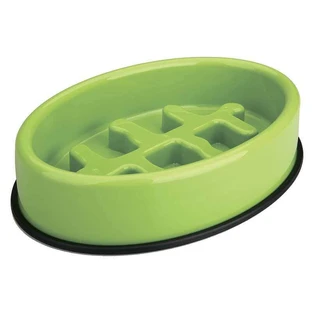 M-Pets (М-Петс) Fishbone Slow Feed Bowl – Миска Фишбон для медленного кормления собак; 27,5х19,7х6 см (Светло-зеленый)