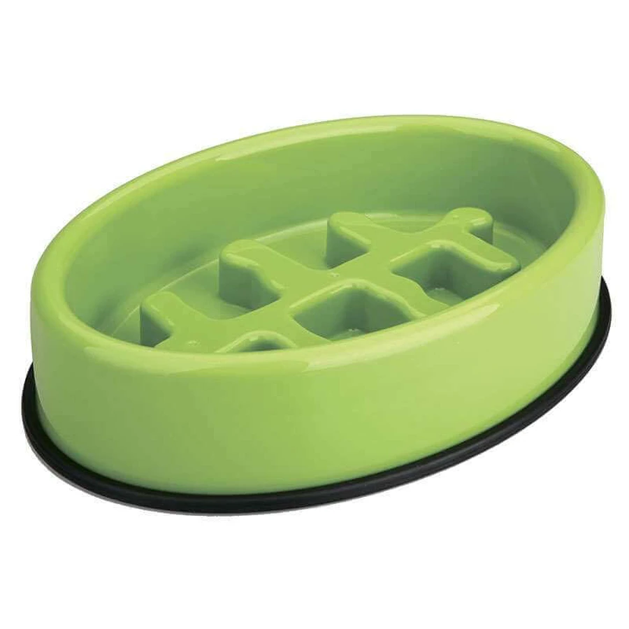 M-Pets (М-Петс) Fishbone Slow Feed Bowl – Миска Фишбон для повільного годування собак; 27,5х19,7х6 см (Світло-зелений): ціни та характеристики