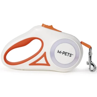 M-Pets (М-Петс) Flash Retractable Dog Leash - Повідець-рулетка з підсвічуванням для собак; 5 м (Помаранчевий)