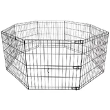 M-Pets (М-Петс) Foldable Puppy Pen - Сталевий розкладний манеж для цуценят та маленьких собак; М / 8x61x76 см (Чорний)