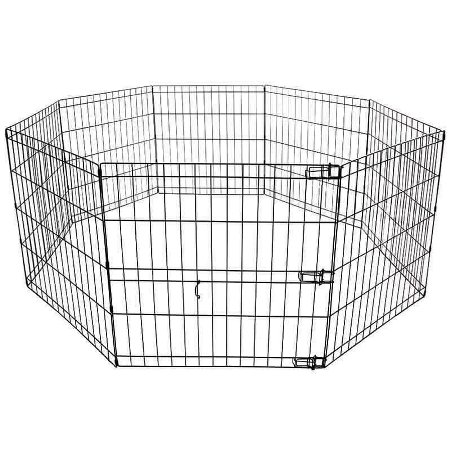 M-Pets (М-Петс) Foldable Puppy Pen - Сталевий розкладний манеж для цуценят та маленьких собак; М / 8x61x76 см (Чорний): ціни та характеристики