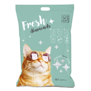M-Pets (М-Петс) Fresh Diamonds Silica Cat Litter Unscented - Наповнювач силікагелевий для котячого туалету без ароматизатора; 15 л / 7 кг