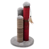 M-Pets (М-Петс) Fuego Cat Scratcher – Когтеточка с тремя столбиками и дразнилкой для котов; 30х30х47 см
