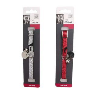 M-Pets (М-Петс) Glitter Cat Collar – Блискучий котячий нашийник зі штучної шкіри; 1,5х23 см (Кольори в асортименті)
