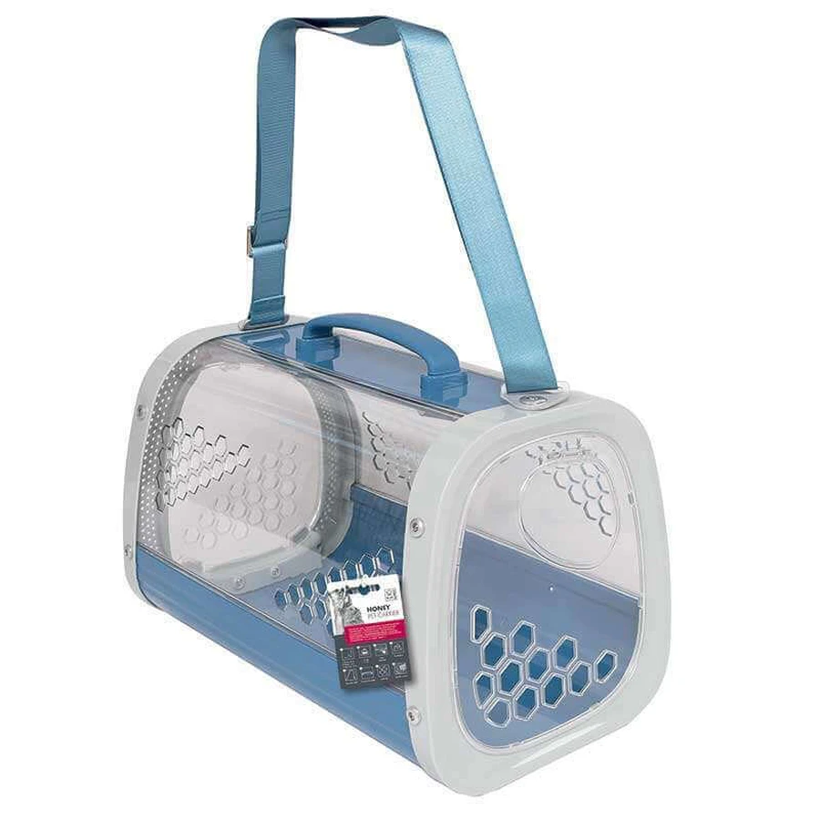 M-Pets (М-Петс) Honey Pet Carrier – Переноска для котів та собак дрібних порід; 59,1х38,1х35,4 см (Блакитний): ціни та характеристики