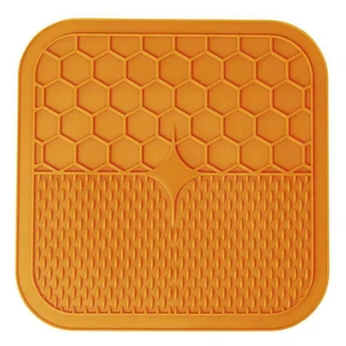 M-Pets (М-Петс) Lecca Mat - Лекка-мат не скользящий для медленного кормления собак и кошек; L (30x30x1 см) (Оранжевый)
