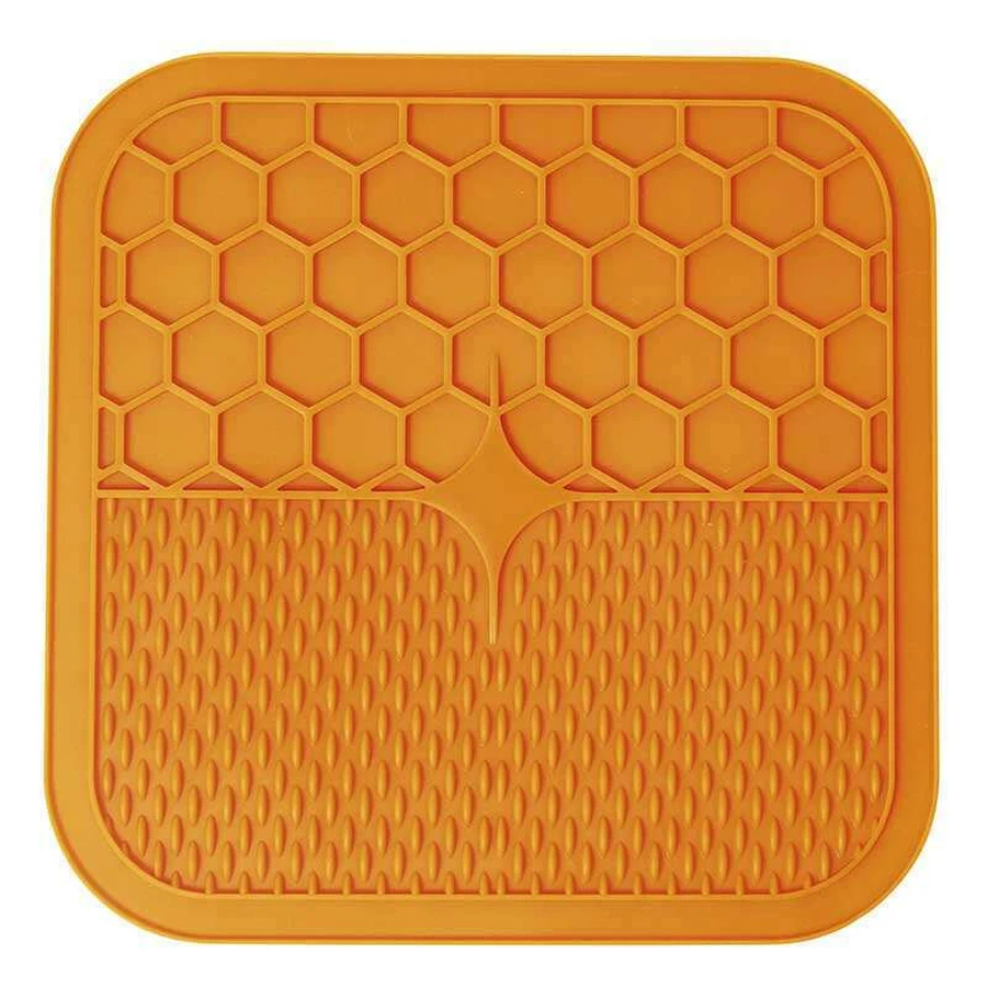 M-Pets (М-Петс) Lecca Mat - Лекка-мат не скользящий для медленного кормления собак и кошек; L (30x30x1 см) (Оранжевый): цены и характеристики