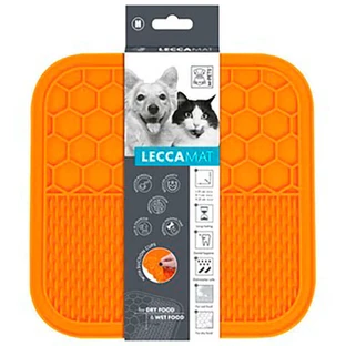 M-Pets (М-Петс) Lecca Mat - Лекка-мат, що не ковзає для повільного годування собак та котів; M (21x21x1 см) (Помаранчевий)