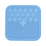 M-Pets (М-Петс) Lecca Mat - Лекка-мат не скользящий для медленного кормления собак и кошек; S (15x15x1 см) (Голубой)