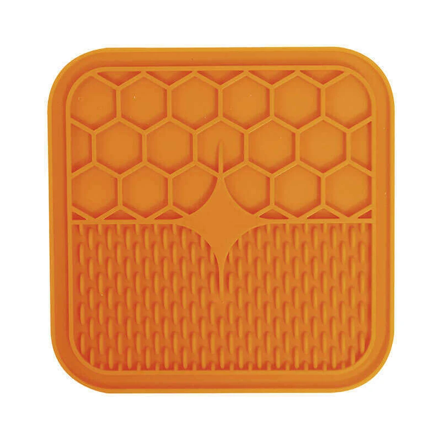 M-Pets (М-Петс) Lecca Mat - Лекка-мат не скользящий для медленного кормления собак и кошек; S (15х15х1) см (Оранжевый): цены и характеристики