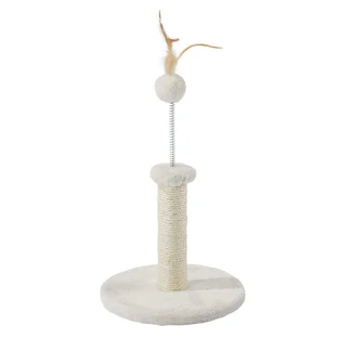 M-Pets (М-Петс) My First Cat Tree Feather - Ігровий комплекс з пір'ям для кошенят; 24х24х36 см (Білий)