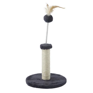 M-Pets (М-Петс) My First Cat Tree Feather - Игровой комплекс с перьями для котят; 24х24х36 см (Тёмно-серый)