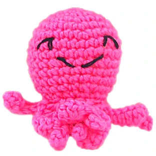 M-Pets (М-Петс) Octopus Organic Cotton - Органическая игрушка Осьминог с кошачьей мятой для котов; 7,5х7,5х5,5 см (Розовый)