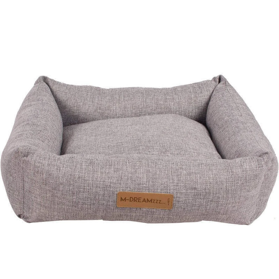 M-Pets (М-Петс) Oleron Basket – Лежак з бортами та двосторонньою подушкою для собак різних порід та котів; 55х50х15 см (Сірий): ціни та характеристики