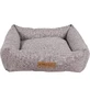 M-Pets (М-Петс) Oleron Basket – Лежак с бортами и двусторонней подушкой для собак различных пород и котов; 55х50х15 см (Серый)
